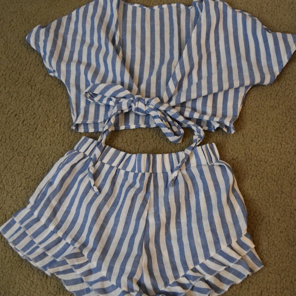 🦋Blue and White Striped Set🦋
